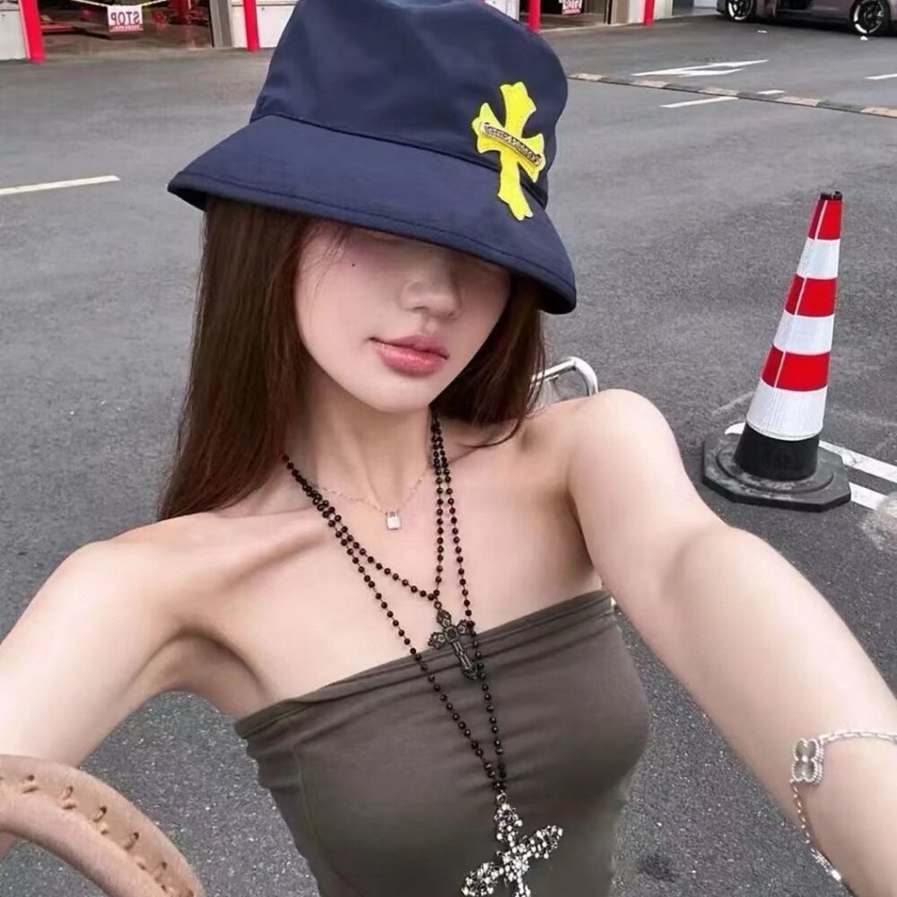 Chrome Hearts patchwork cross bucket hat - image 1